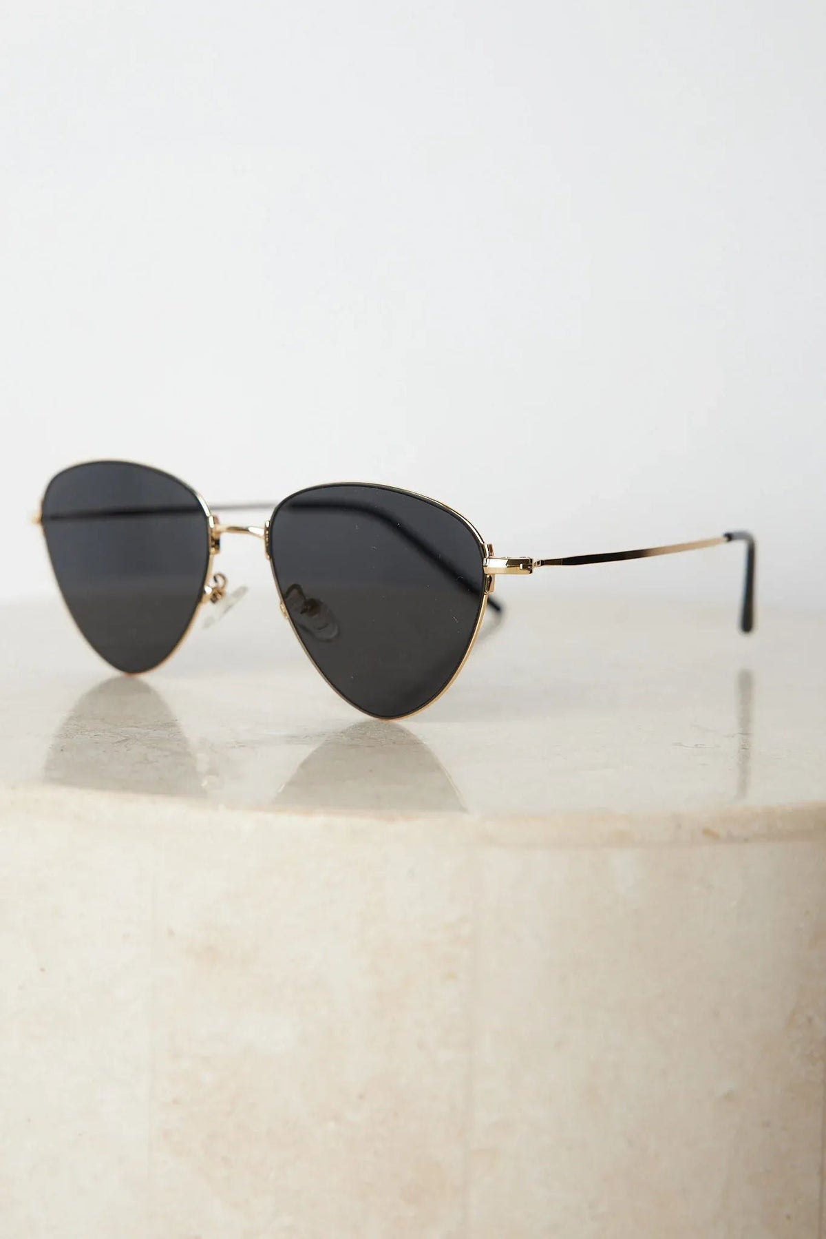 Cora Gold Sunglasses | Women's Slim Metal Frame Sunglasses