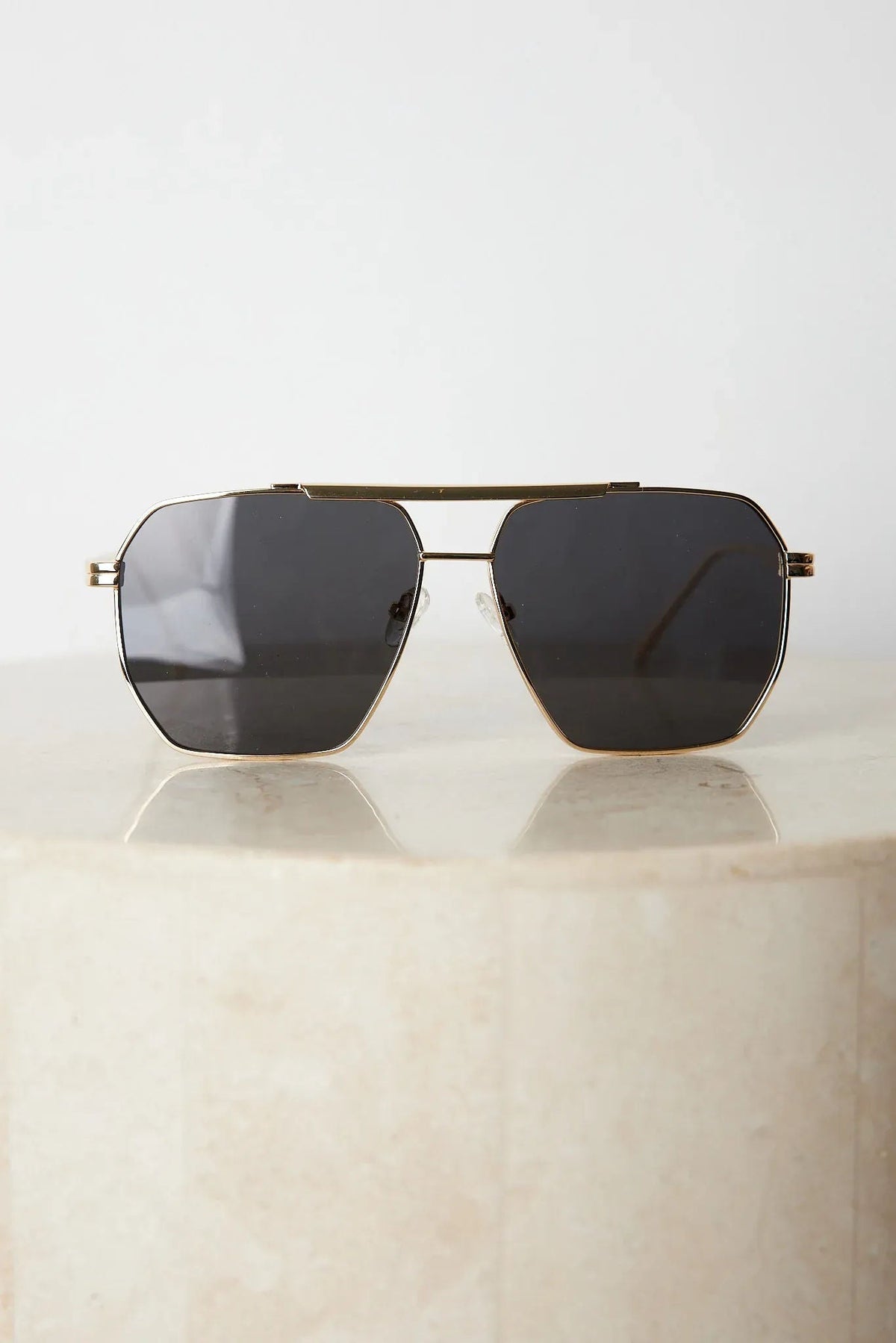 Jamie Gold Sunglasses | Women's Slim Metal Frame Sunglasses