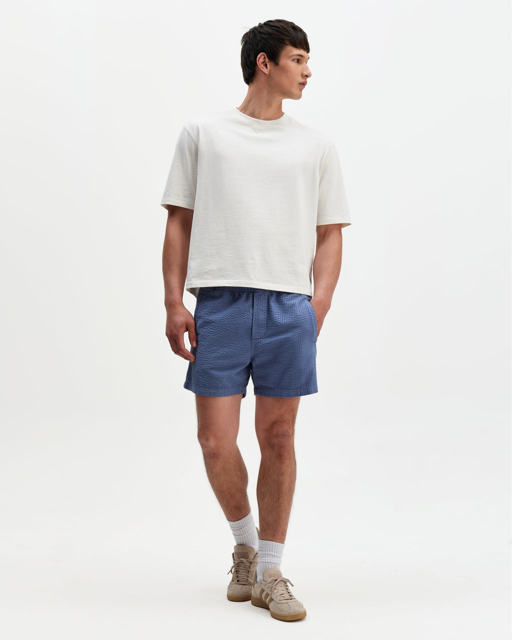 Mescal - Blue Cotton Seersucker Shorts