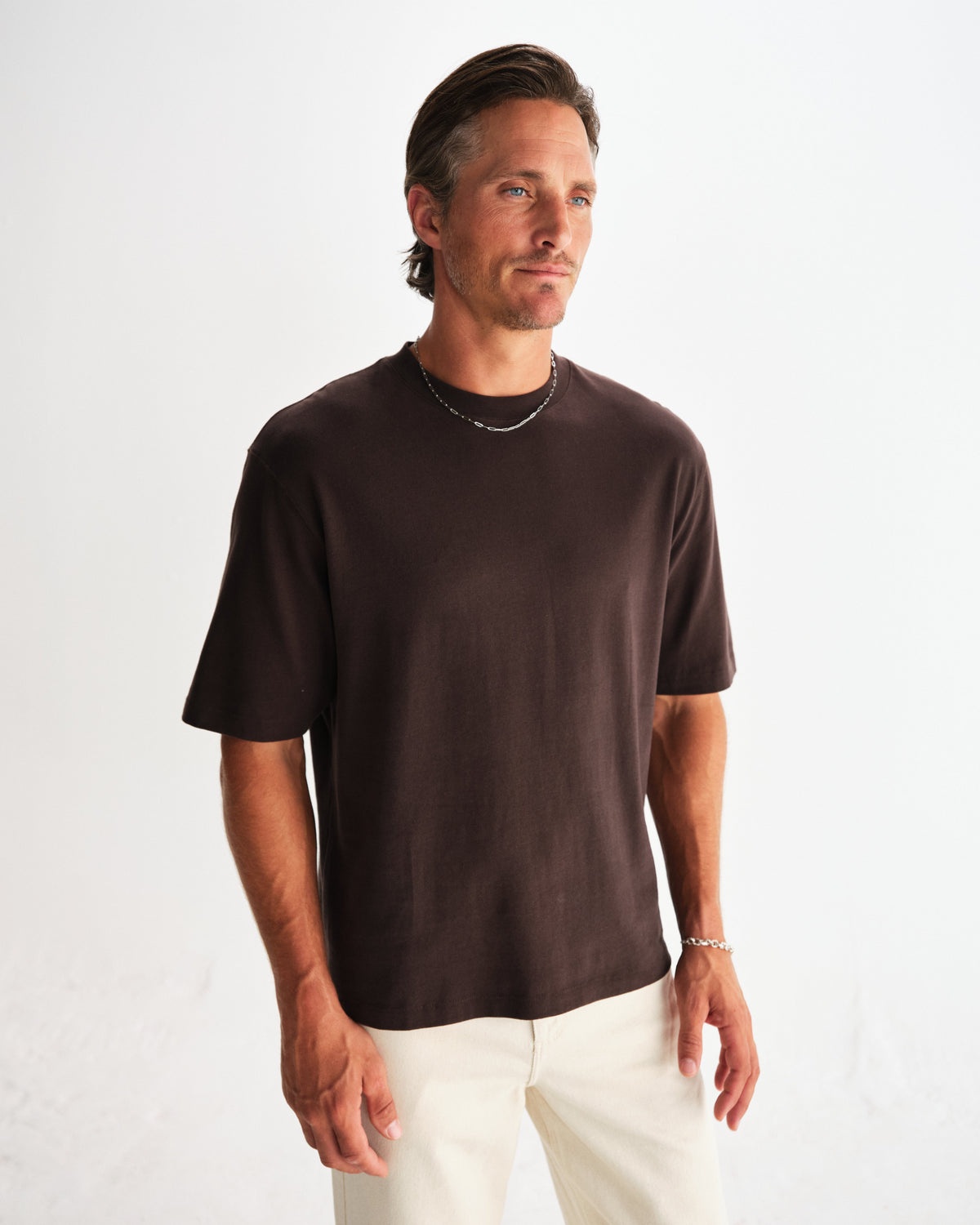 Milton - Dark Brown Organic Emorised Cotton T-Shirt