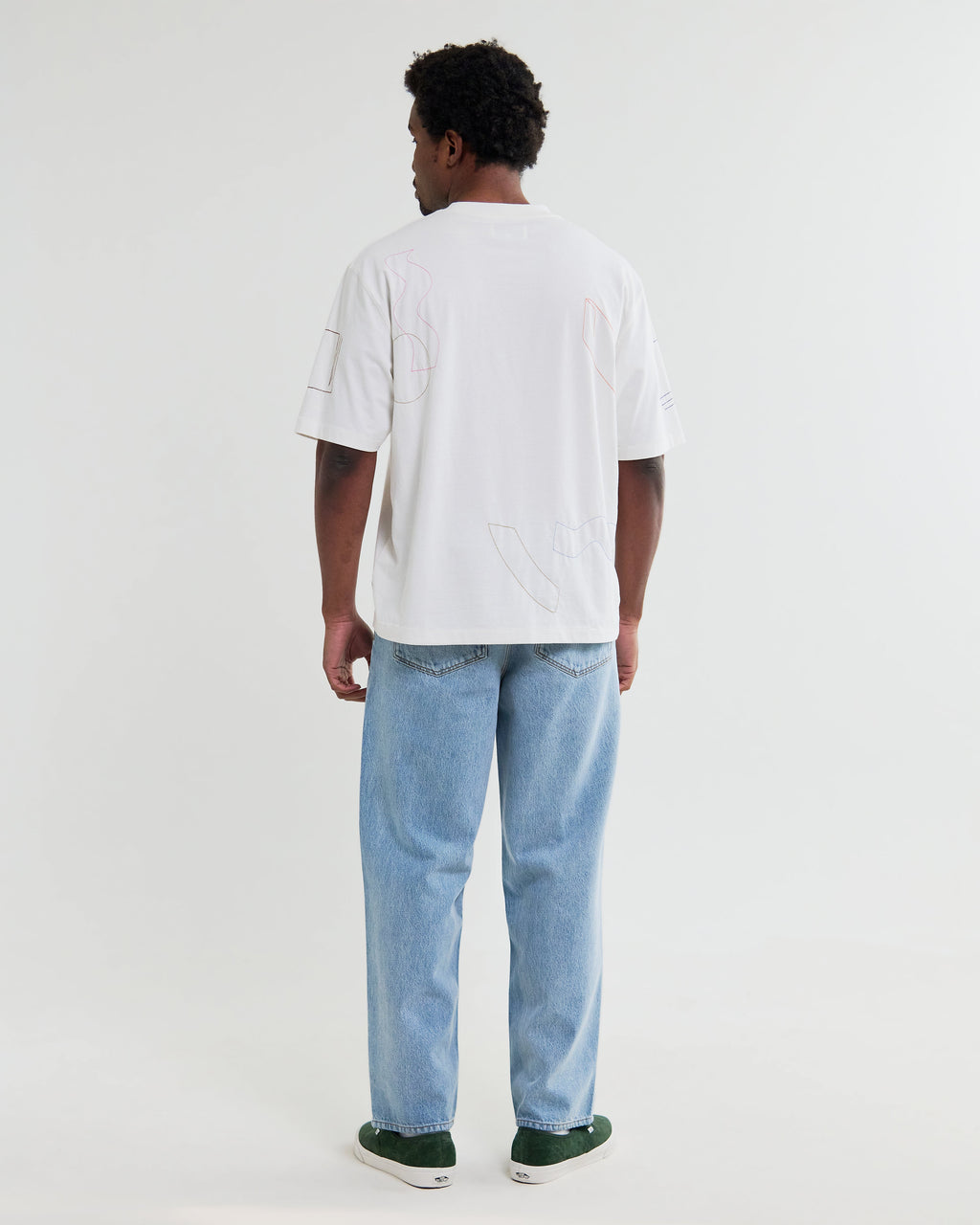 Milton - Ecru Organic Cotton Embroidered Shapes T-Shirt