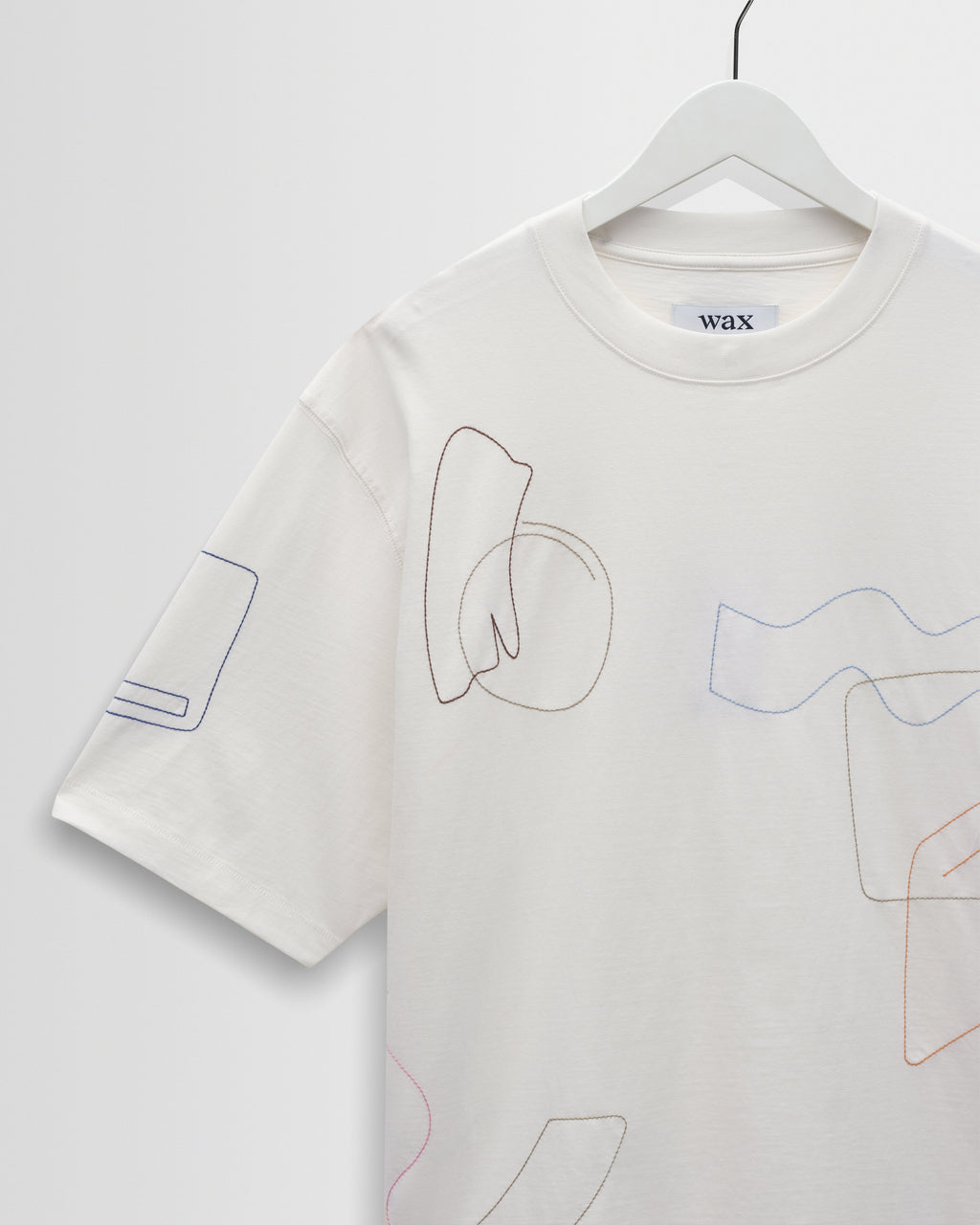 Milton - Ecru Organic Cotton Embroidered Shapes T-Shirt