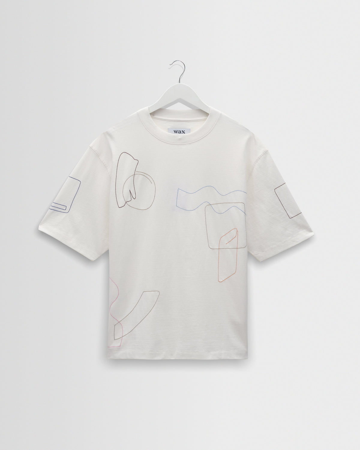 Milton - Ecru Organic Cotton Embroidered Shapes T-Shirt