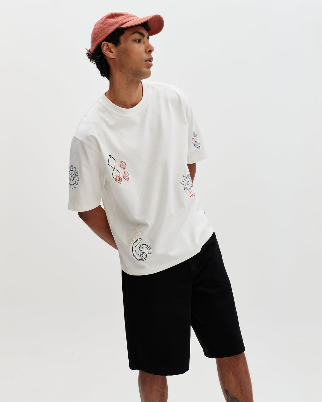 Milton - Ecru Sun Doodle Organic Cotton Graphic T-Shirt