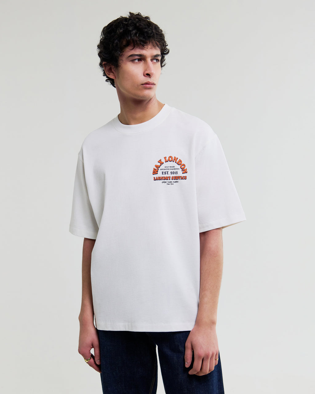 Milton - Off White Organic Cotton Laundry Graphic T-Shirt