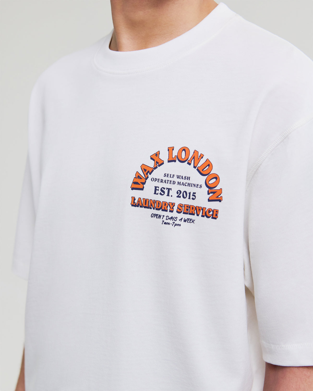 Milton - Off White Organic Cotton Laundry Graphic T-Shirt