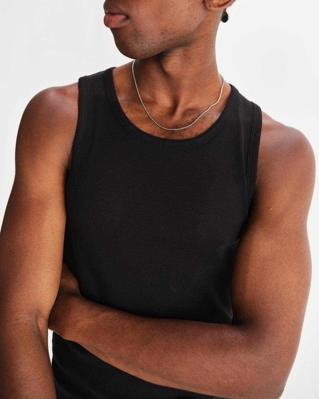 Montague - Black Ribbed Organic Cotton Vest