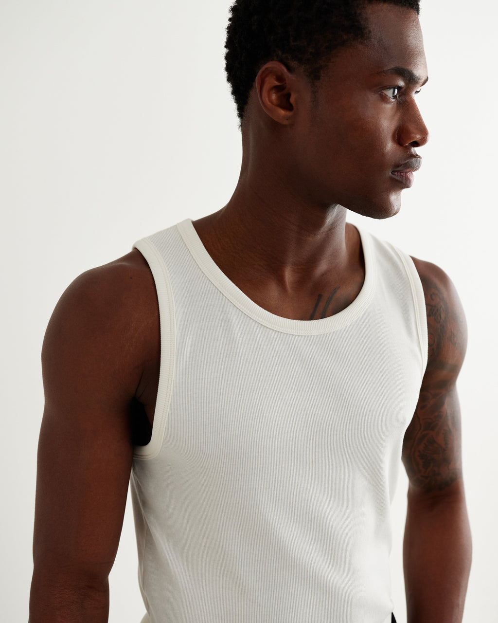 Montague - Ecru Ribbed Organic Cotton Vest