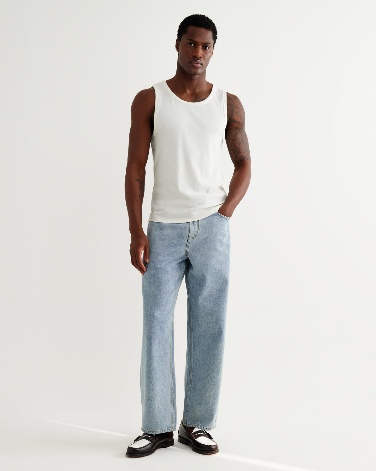 Montague - Ecru Ribbed Organic Cotton Vest