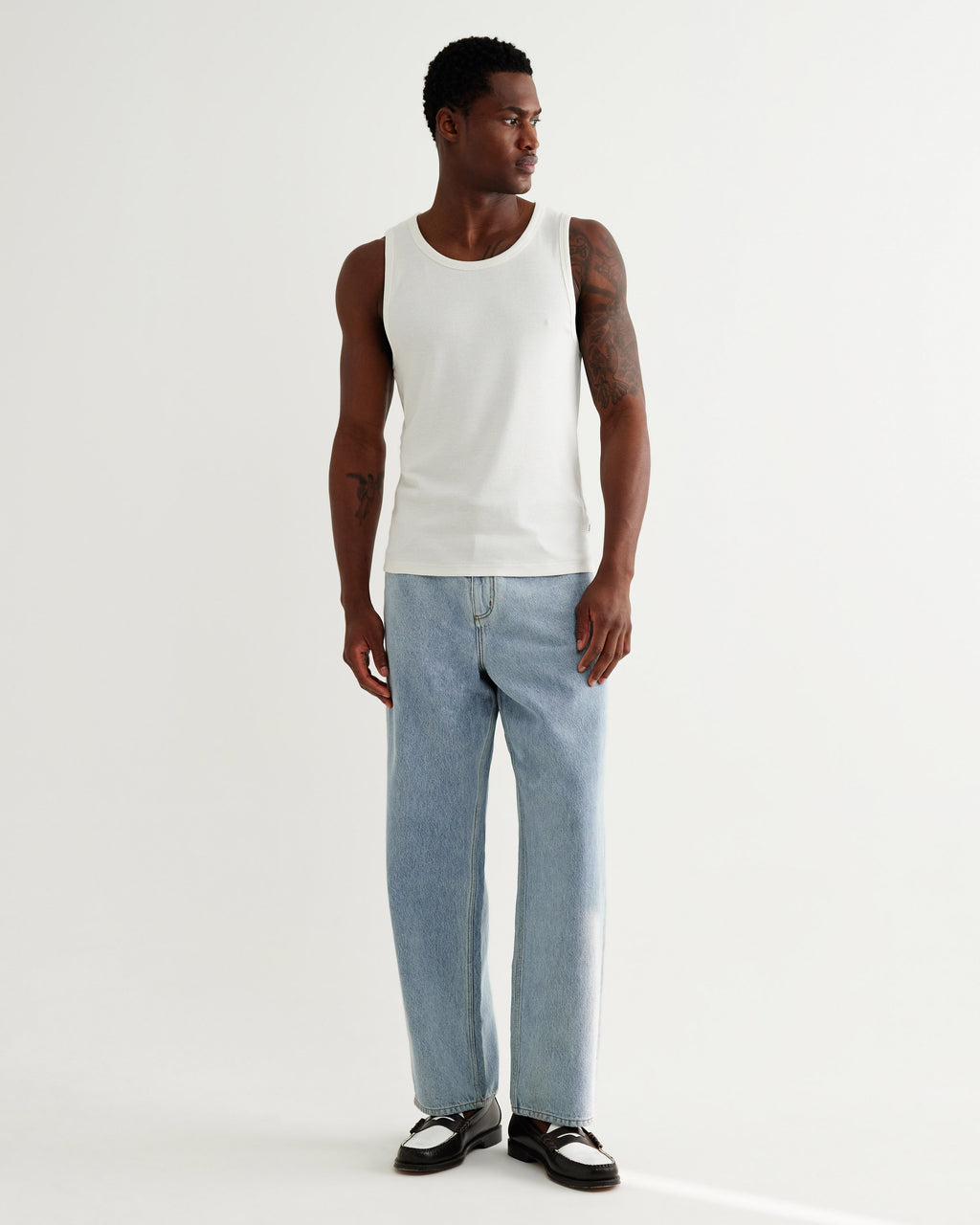 Montague - White Ribbed Organic Cotton Vest
