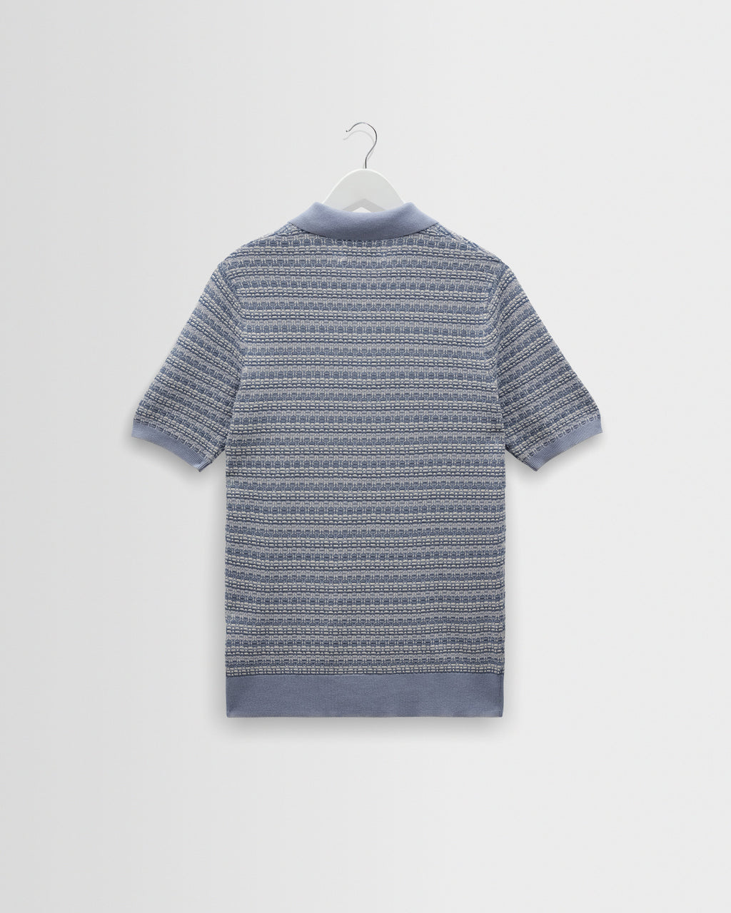 Naples - Light Blue Mini Geometric Knitted Polo
