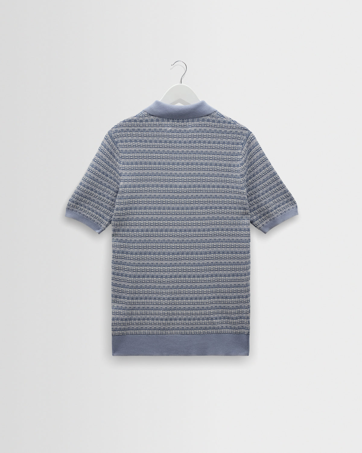 Naples - Light Blue Mini Geometric Knitted Polo