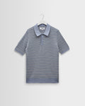 Naples - Light Blue Mini Geometric Knitted Polo