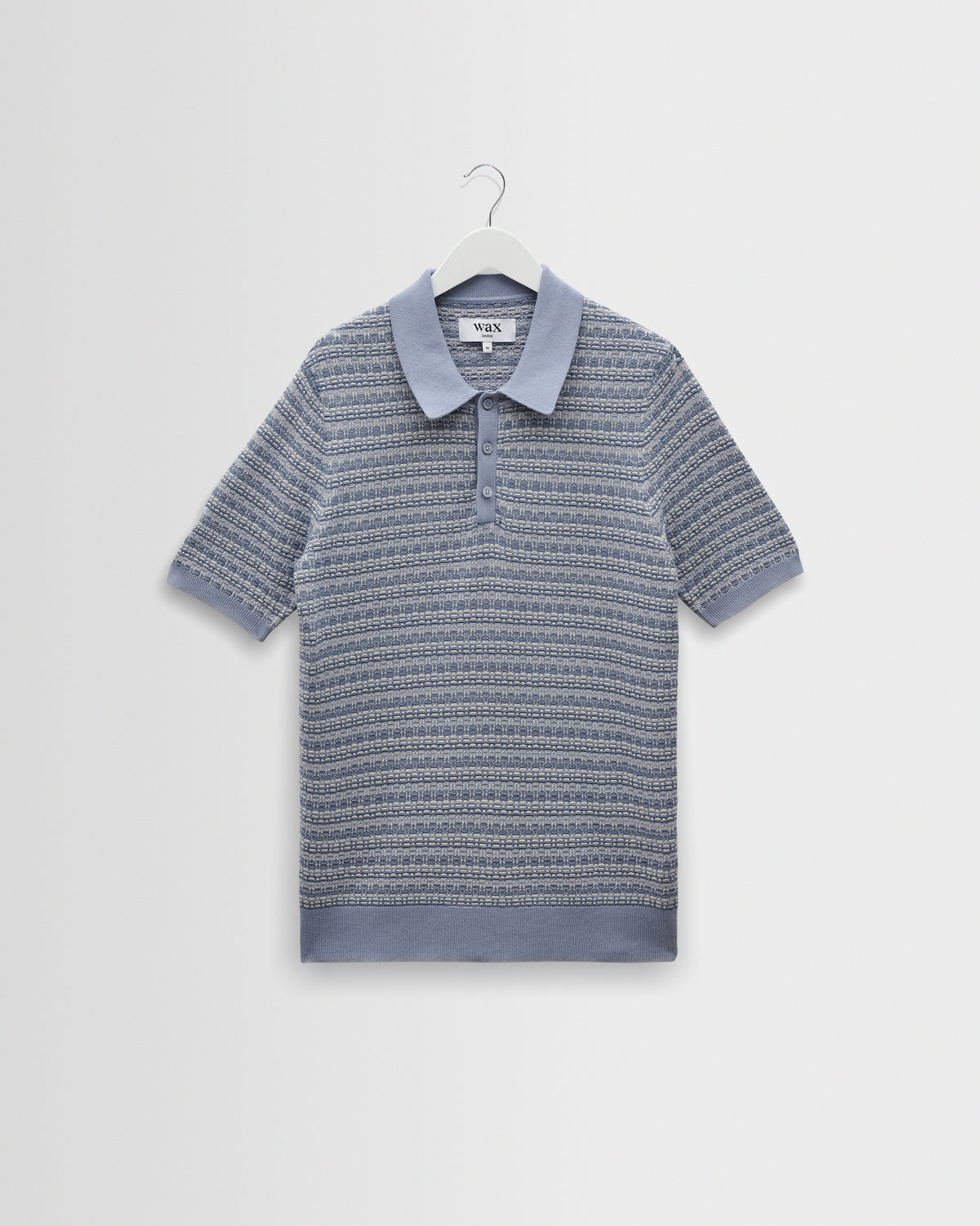 Naples - Light Blue Mini Geometric Knitted Polo
