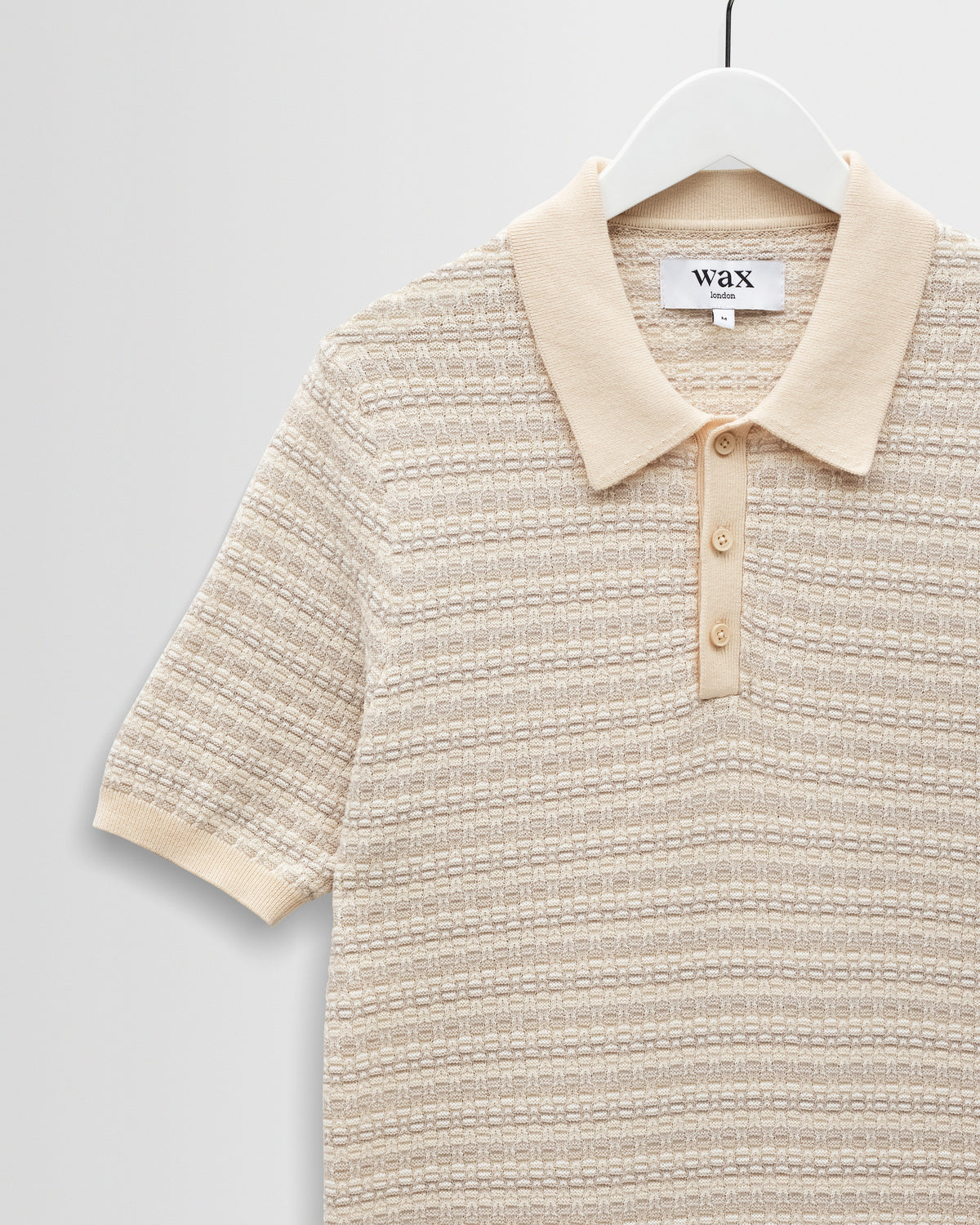 Naples - Natural Mini Geometric Knitted Polo
