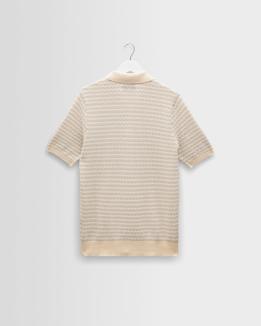Naples - Natural Mini Geometric Knitted Polo