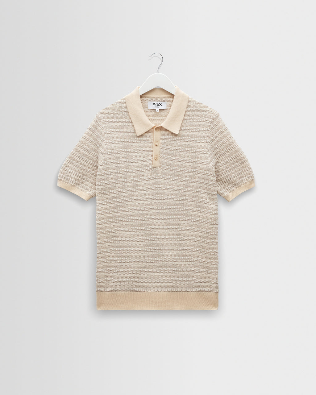 Naples - Natural Mini Geometric Knitted Polo