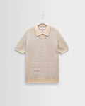 Naples - Natural Mini Geometric Knitted Polo