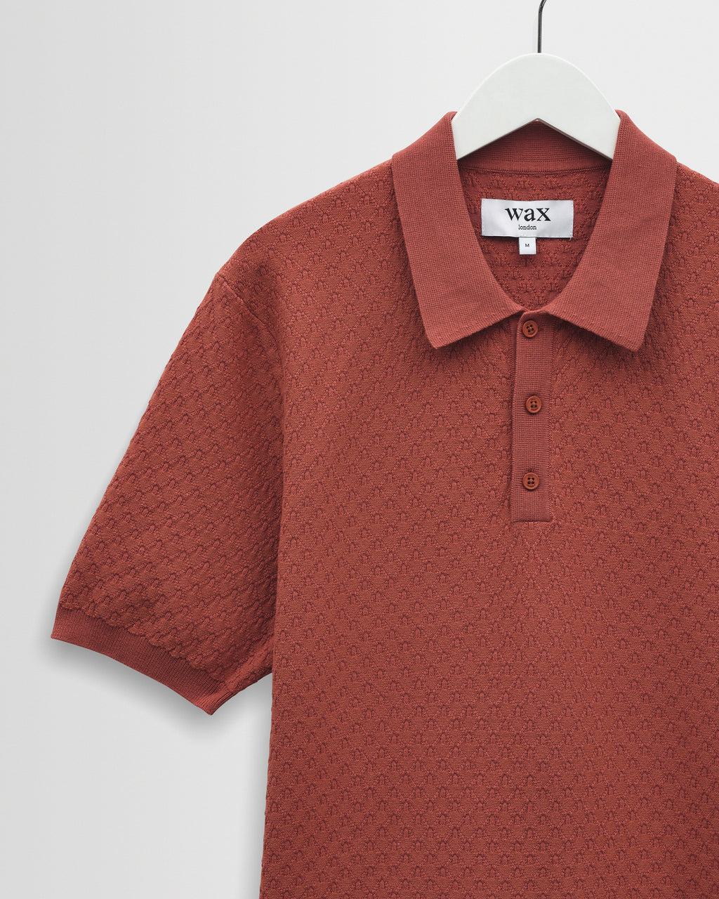 Naples - Rust Retro Diamond Knitted Polo