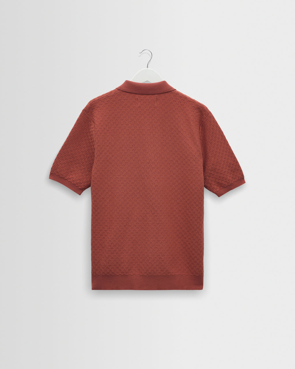 Naples - Rust Retro Diamond Knitted Polo