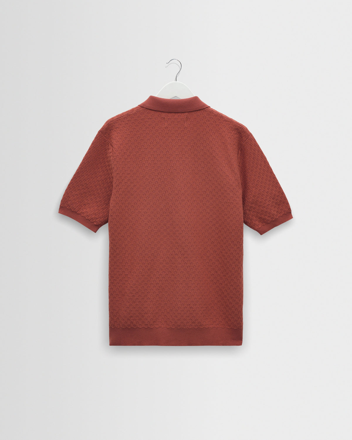 Naples - Rust Retro Diamond Knitted Polo