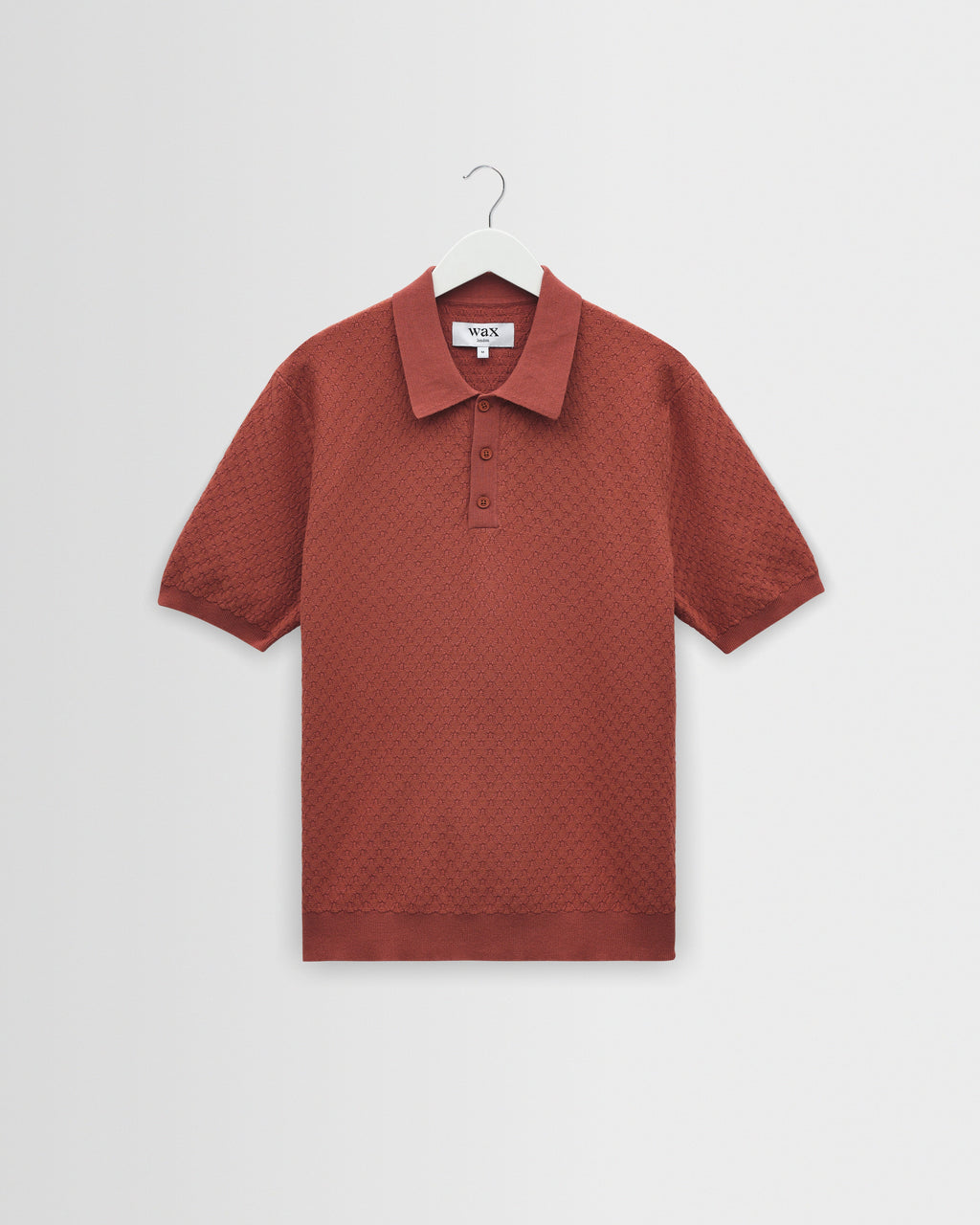 Naples - Rust Retro Diamond Knitted Polo