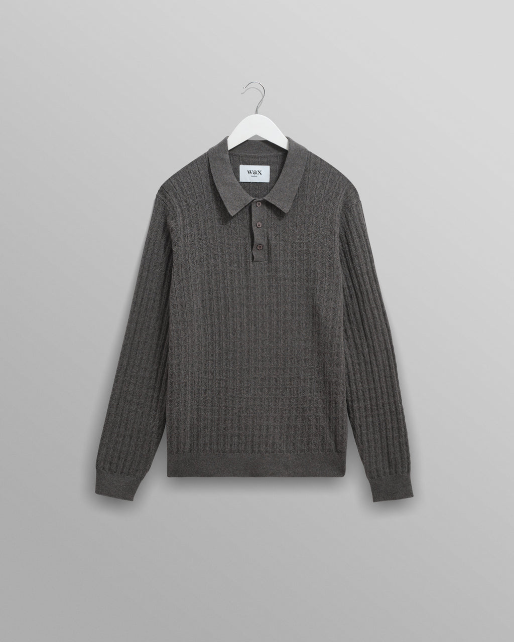 Oban - Grey Marl Diamond Stripe Knitted Polo