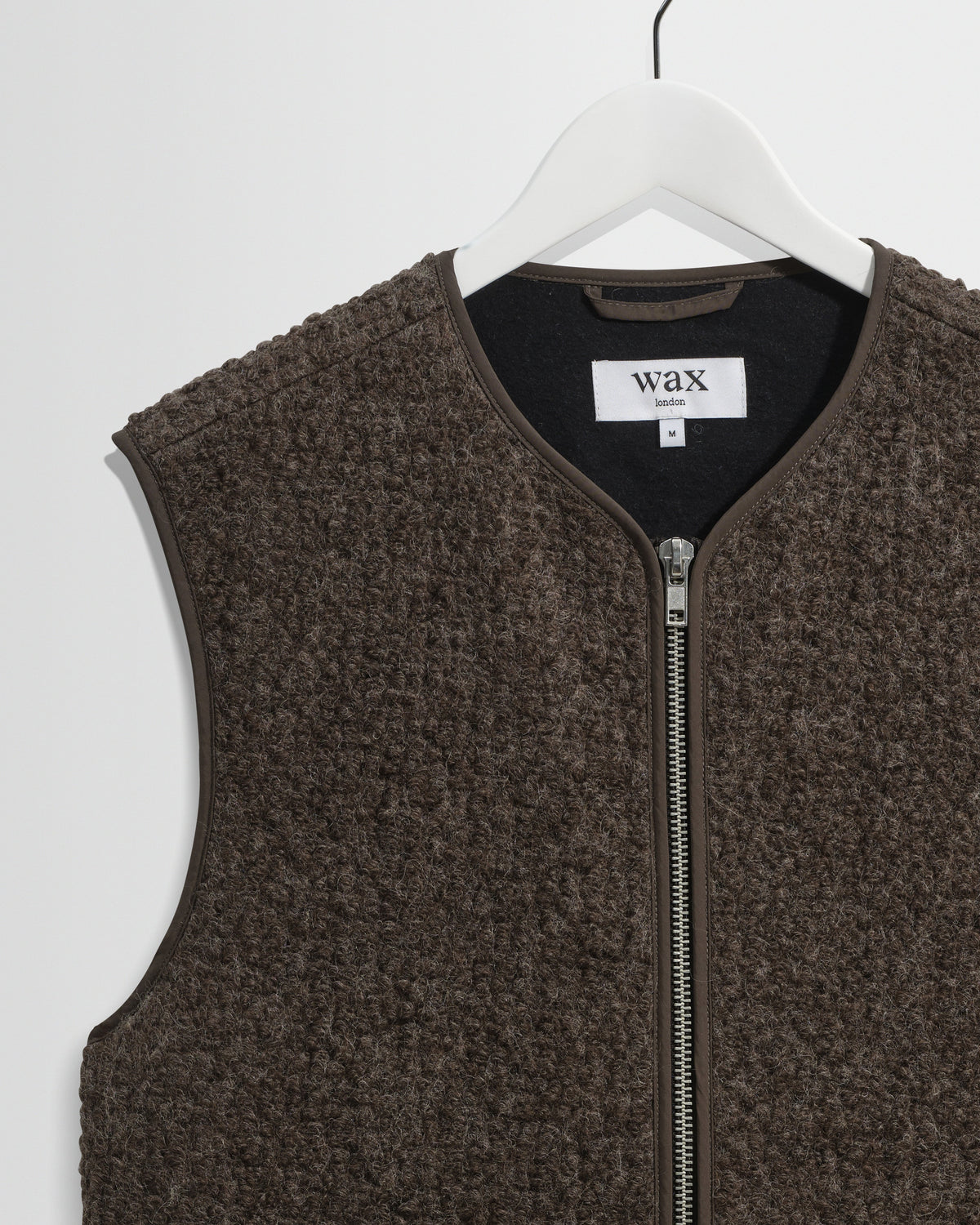 Ossian - Dusty Brown Boucle Wool Gilet