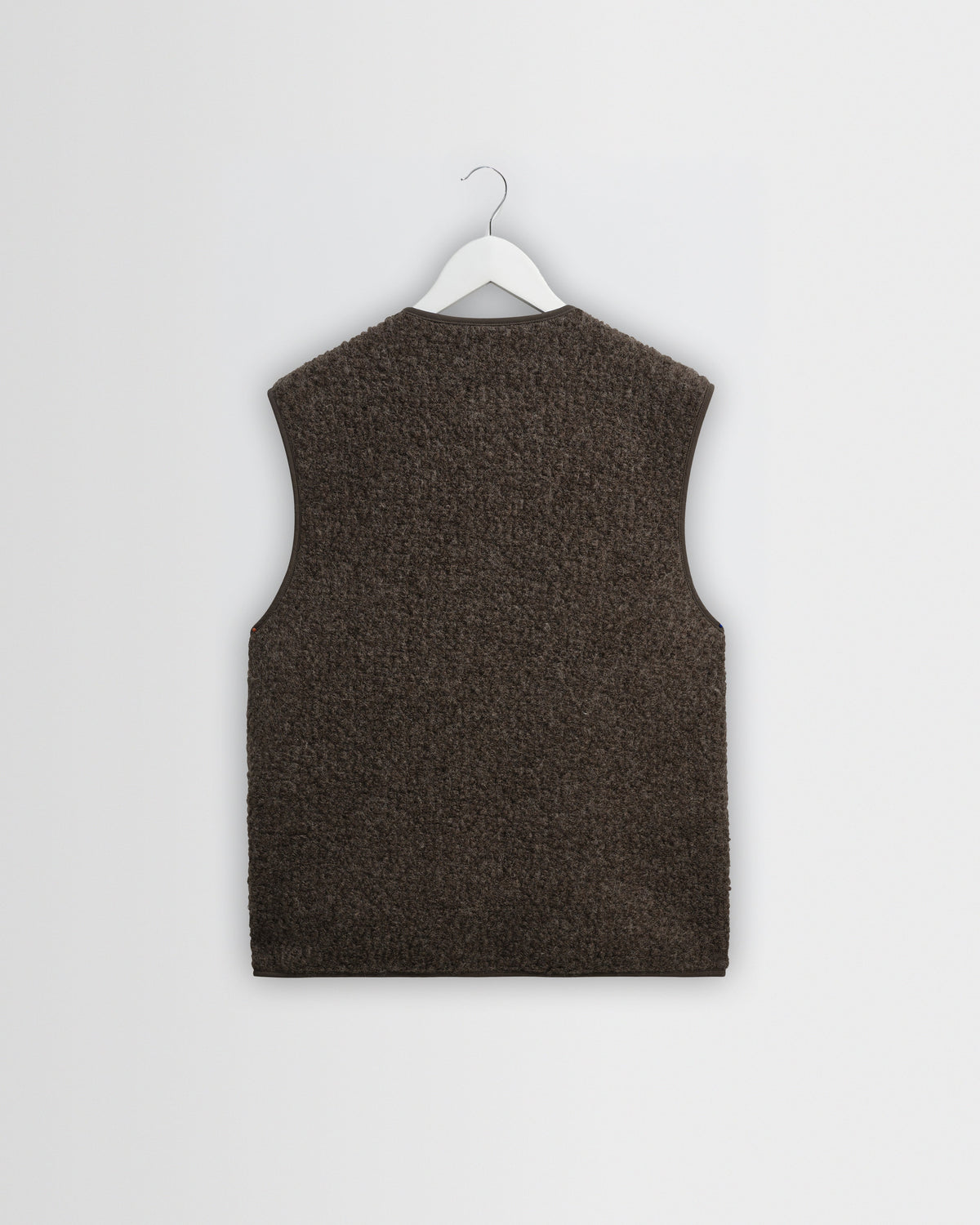 Ossian - Dusty Brown Boucle Wool Gilet