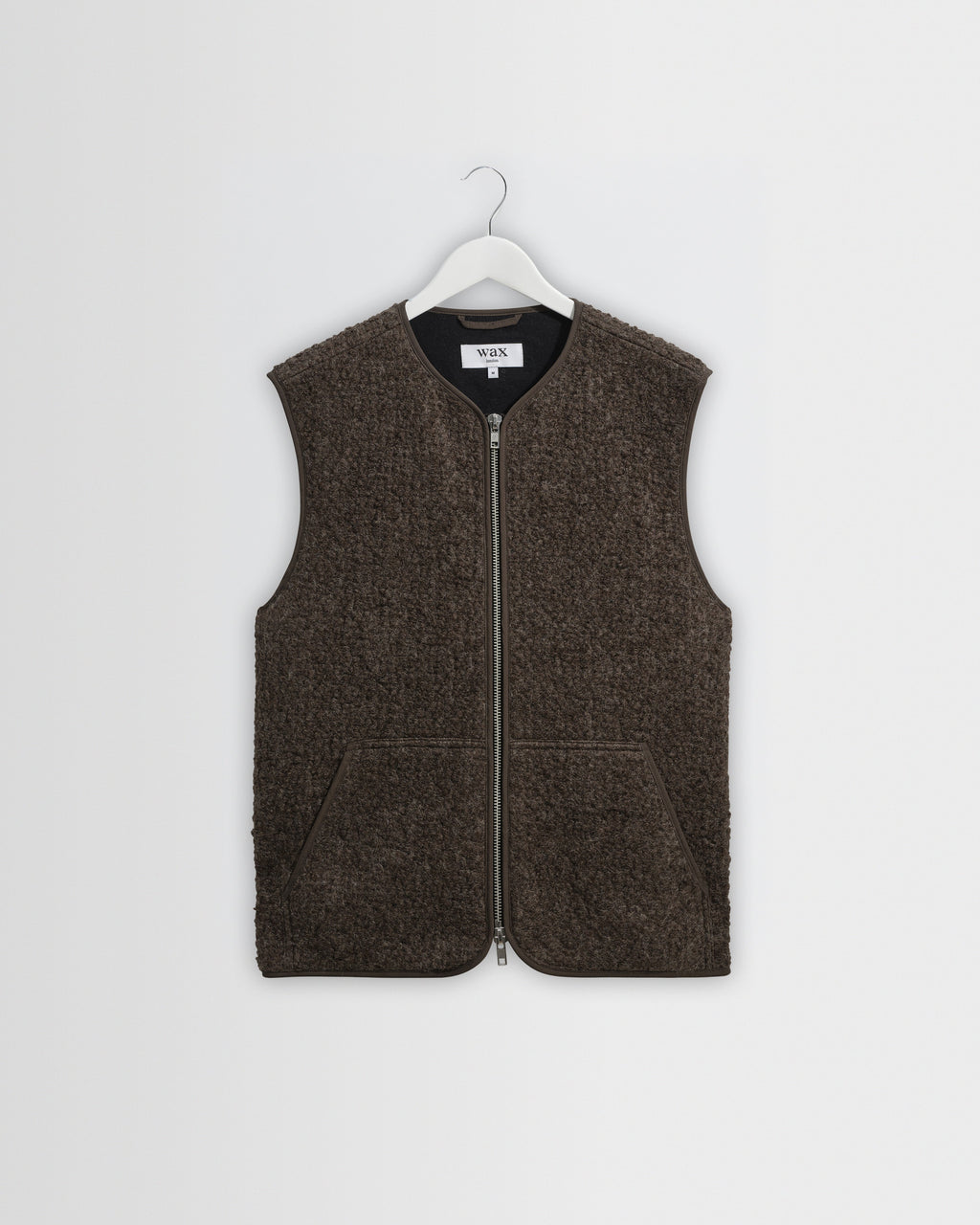 Ossian - Dusty Brown Boucle Wool Gilet