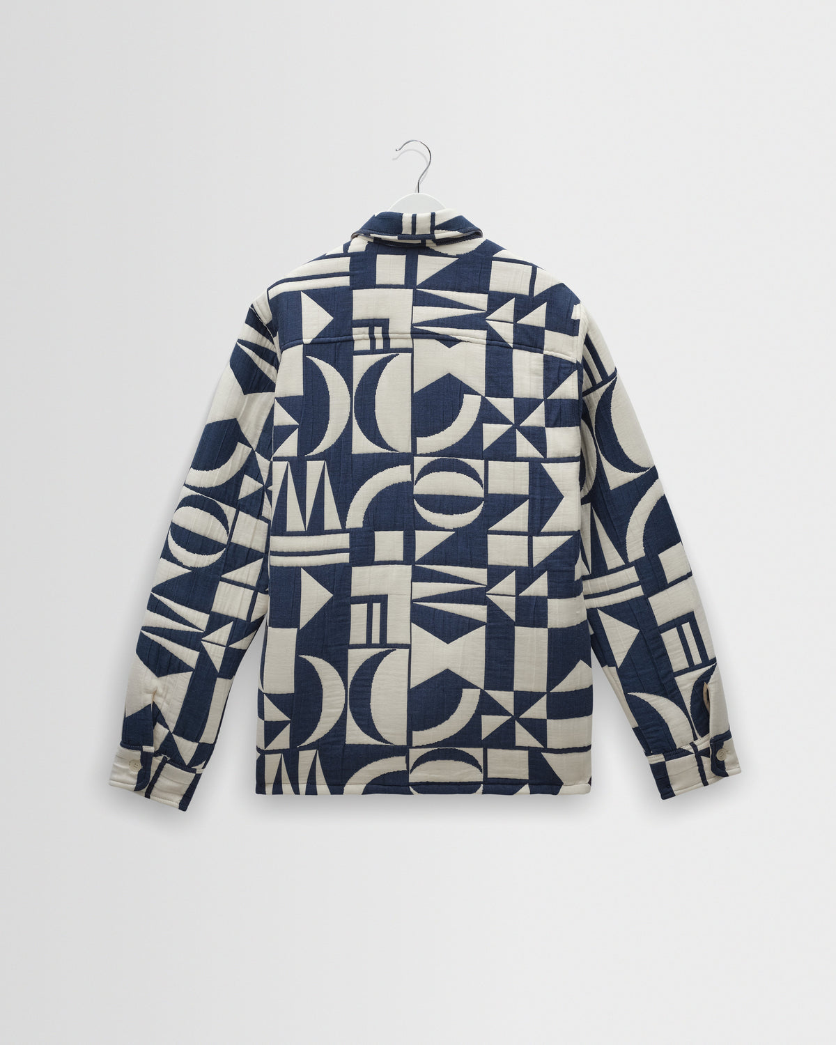 Otto - Blue And Ecru Quilted Jacquard Overshirt