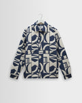 Otto - Blue And Ecru Quilted Jacquard Overshirt