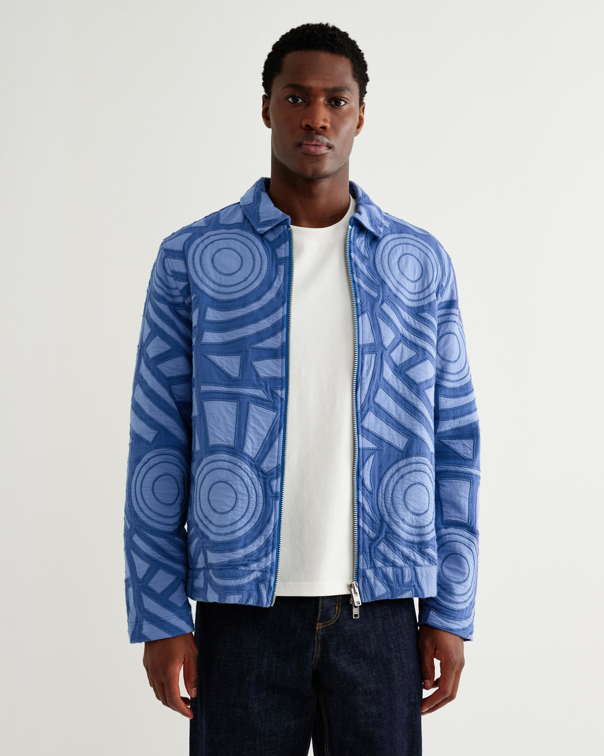 Park - Bright Blue Tonal Applique Jacket