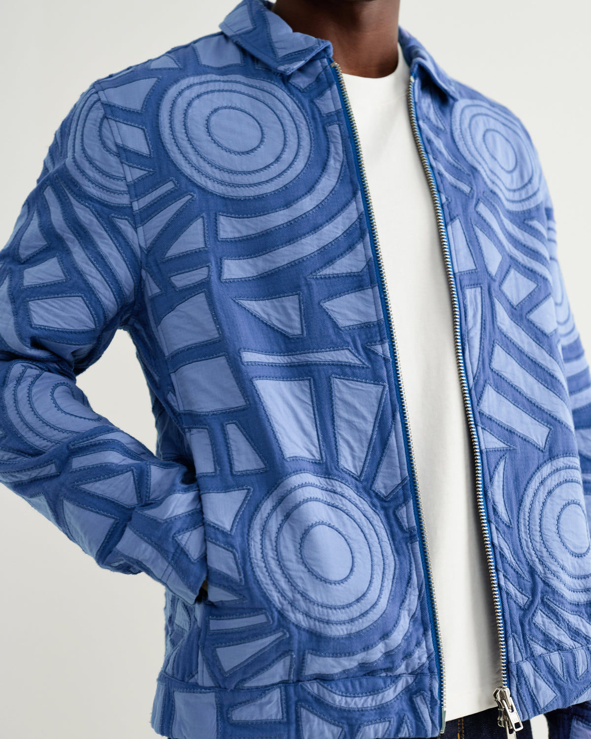 Park - Bright Blue Tonal Applique Jacket