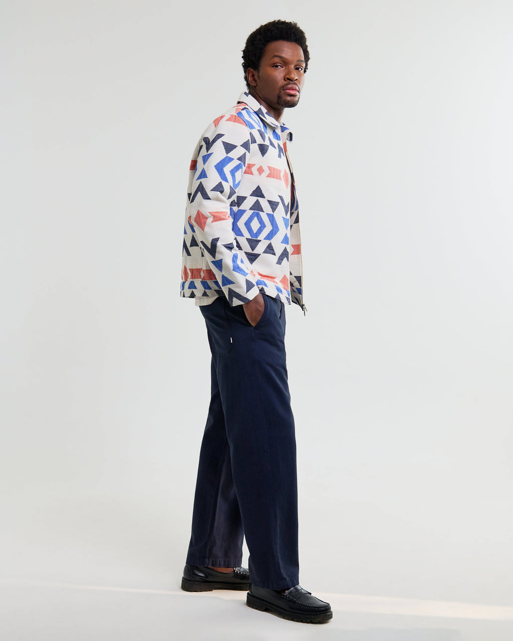 Park - Ecru And Multicolour Aztec Jacquard Jacket