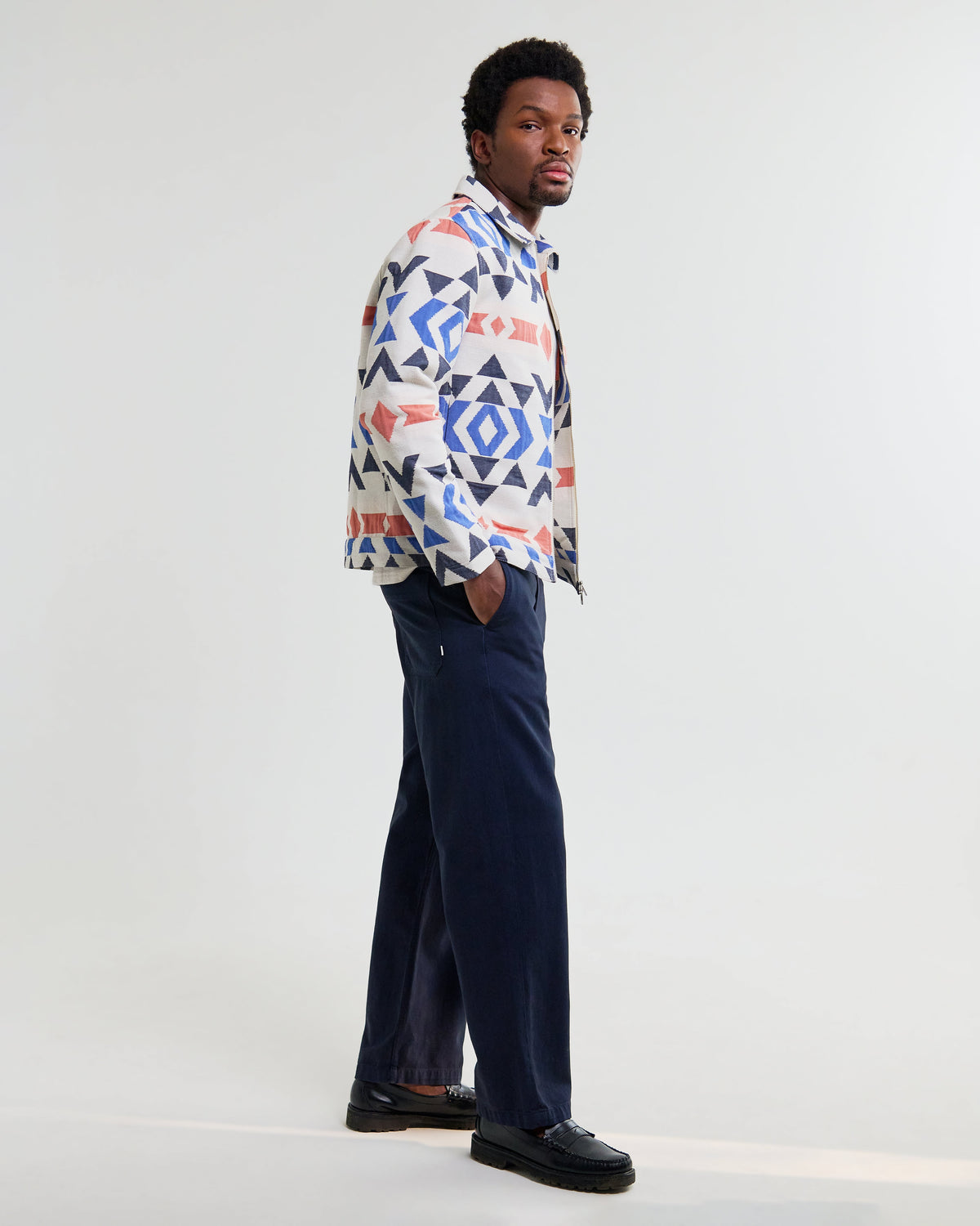 Park - Ecru And Multicolour Aztec Jacquard Jacket