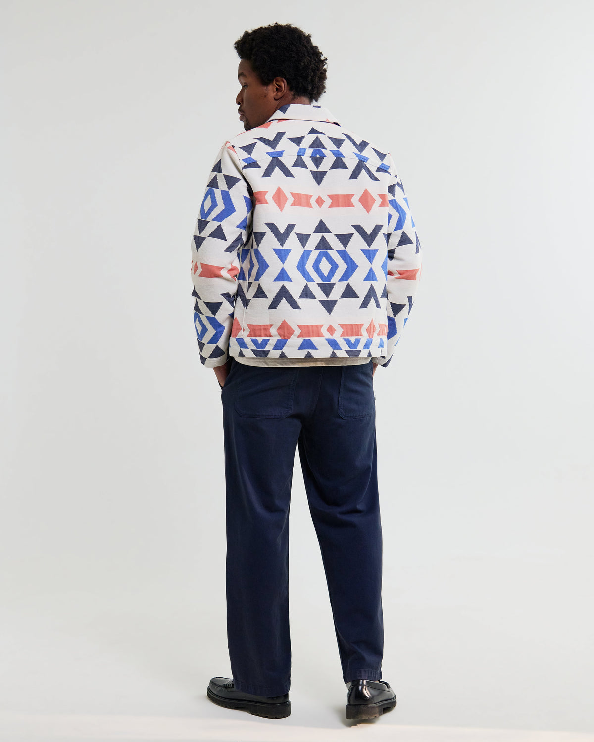 Park - Ecru And Multicolour Aztec Jacquard Jacket