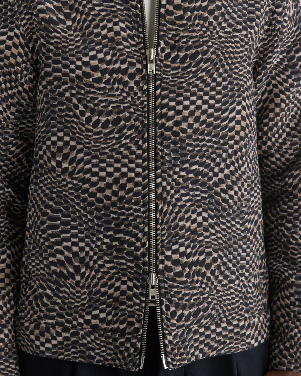 Park - Navy And Brown Wave Jacquard Jacket