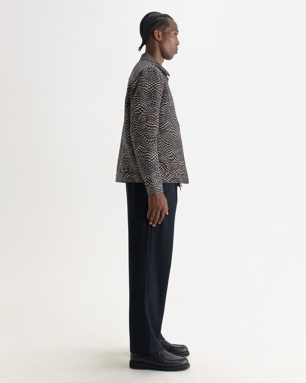 Park - Navy And Brown Wave Jacquard Jacket