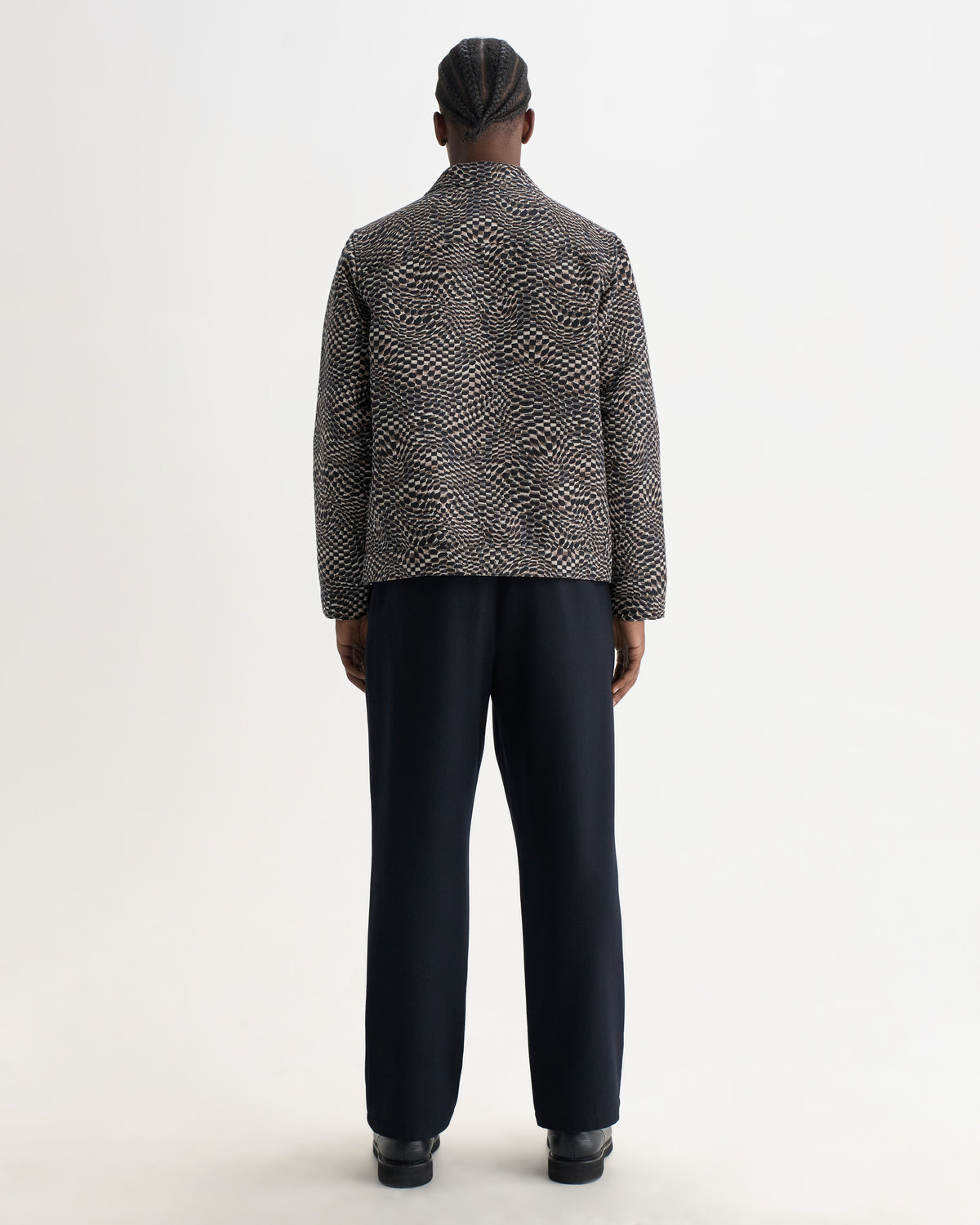Park - Navy And Brown Wave Jacquard Jacket