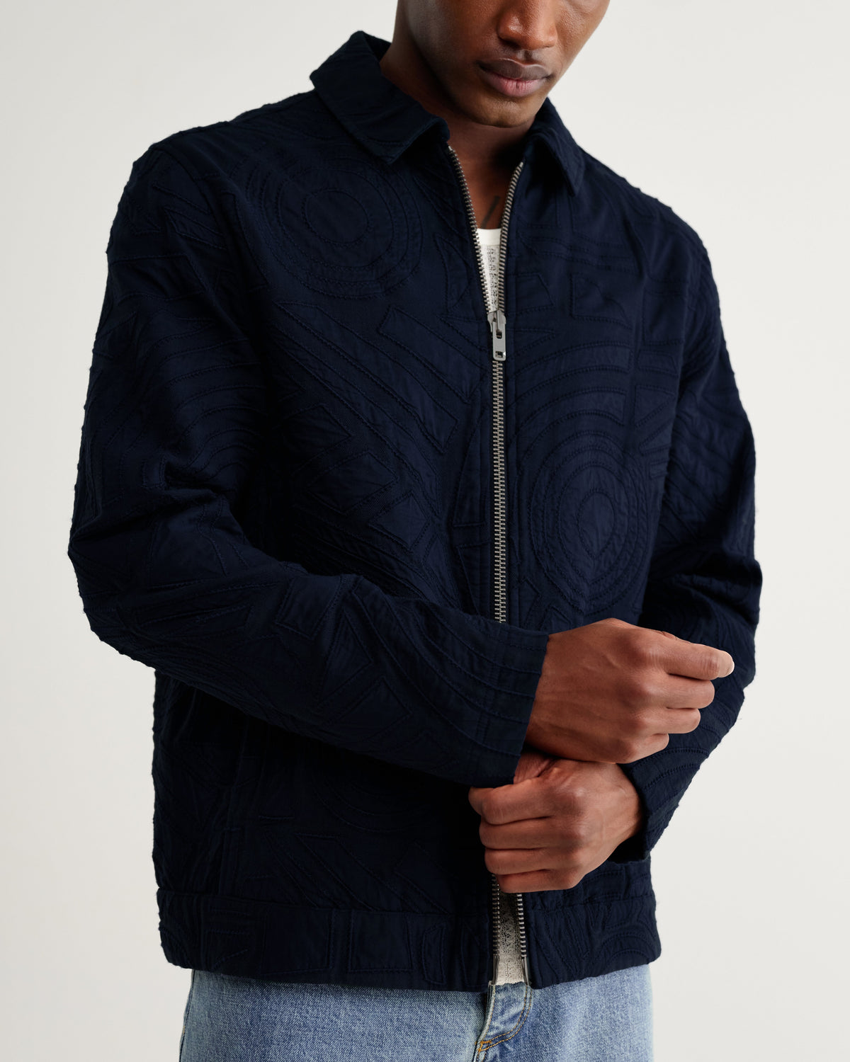 Park - Navy Tonal Applique Jacket