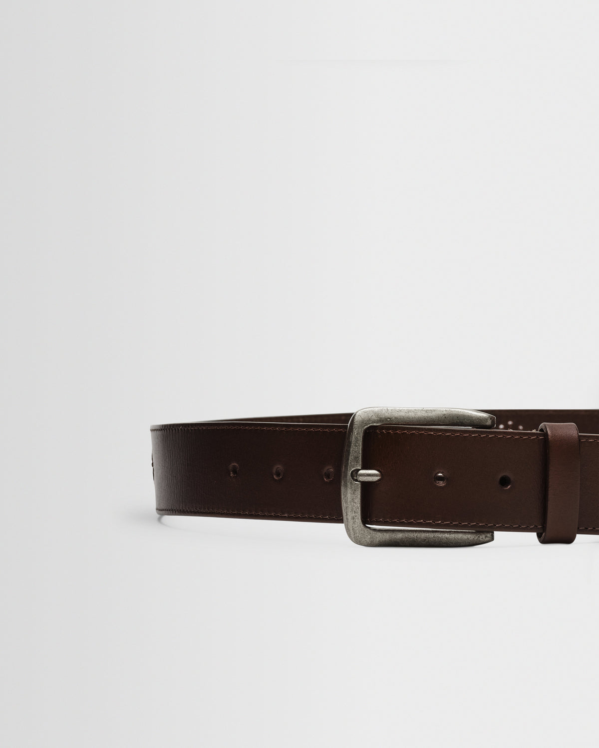 Paton - Brown Embroidered Leather Belt