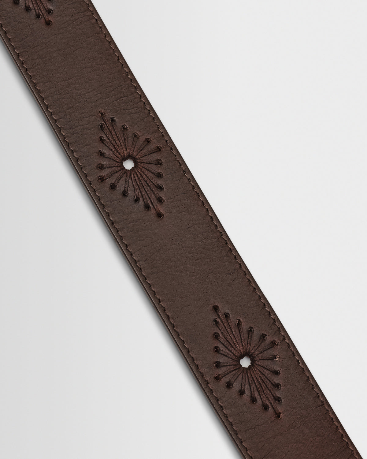 Paton - Brown Embroidered Leather Belt