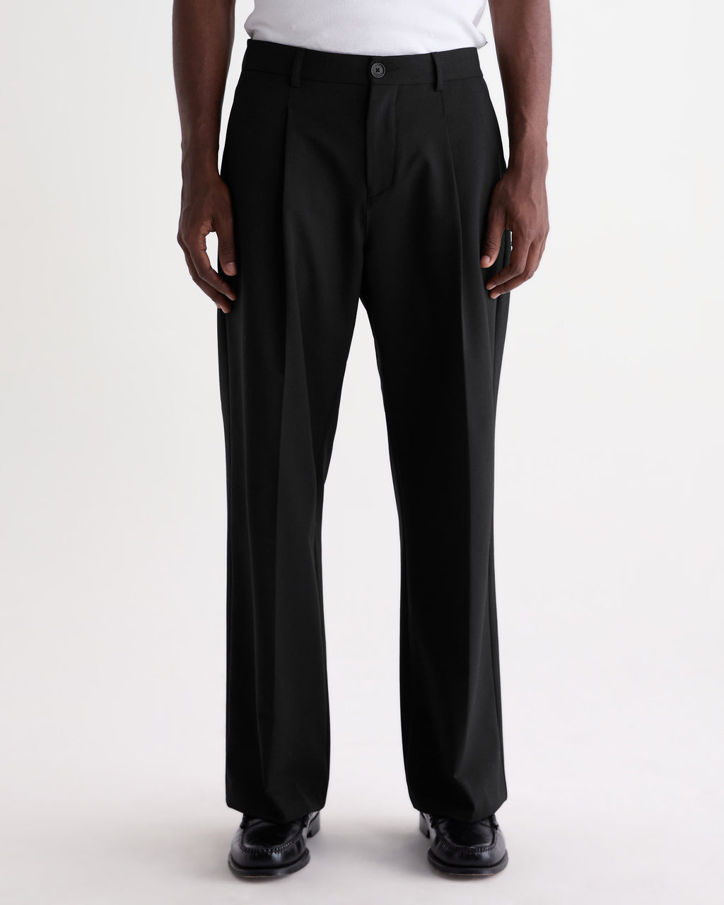Piper - Black Wool Blend Twill Trouser