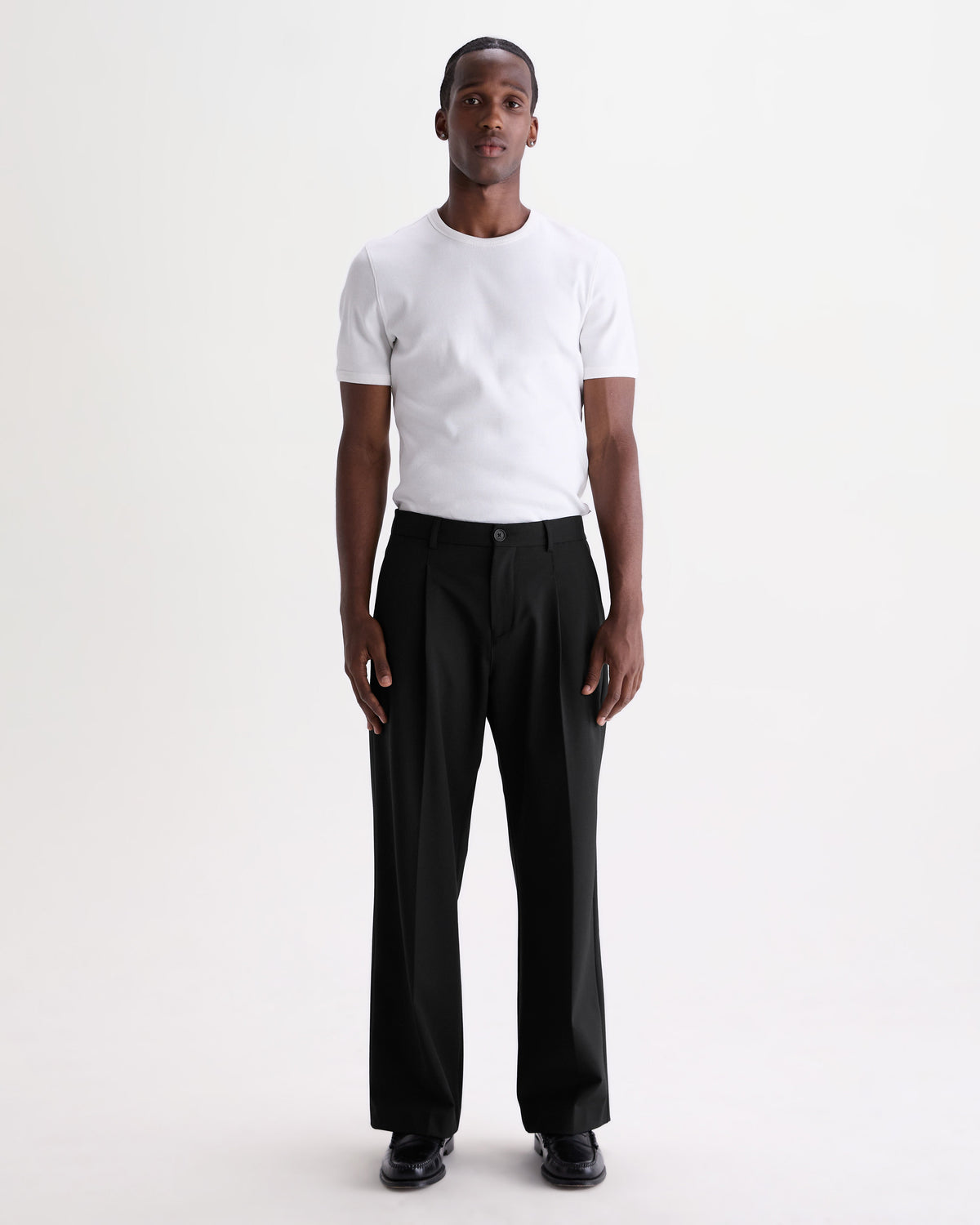 Piper - Black Wool Blend Twill Trouser