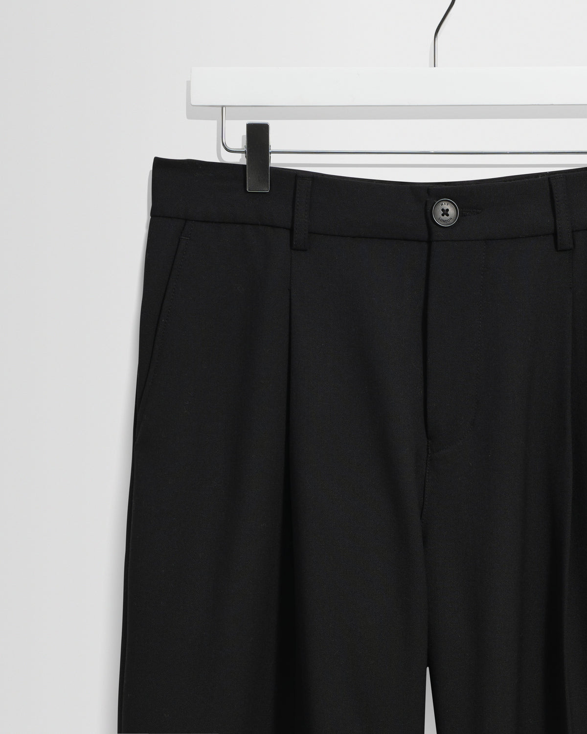Piper - Black Wool Blend Twill Trouser