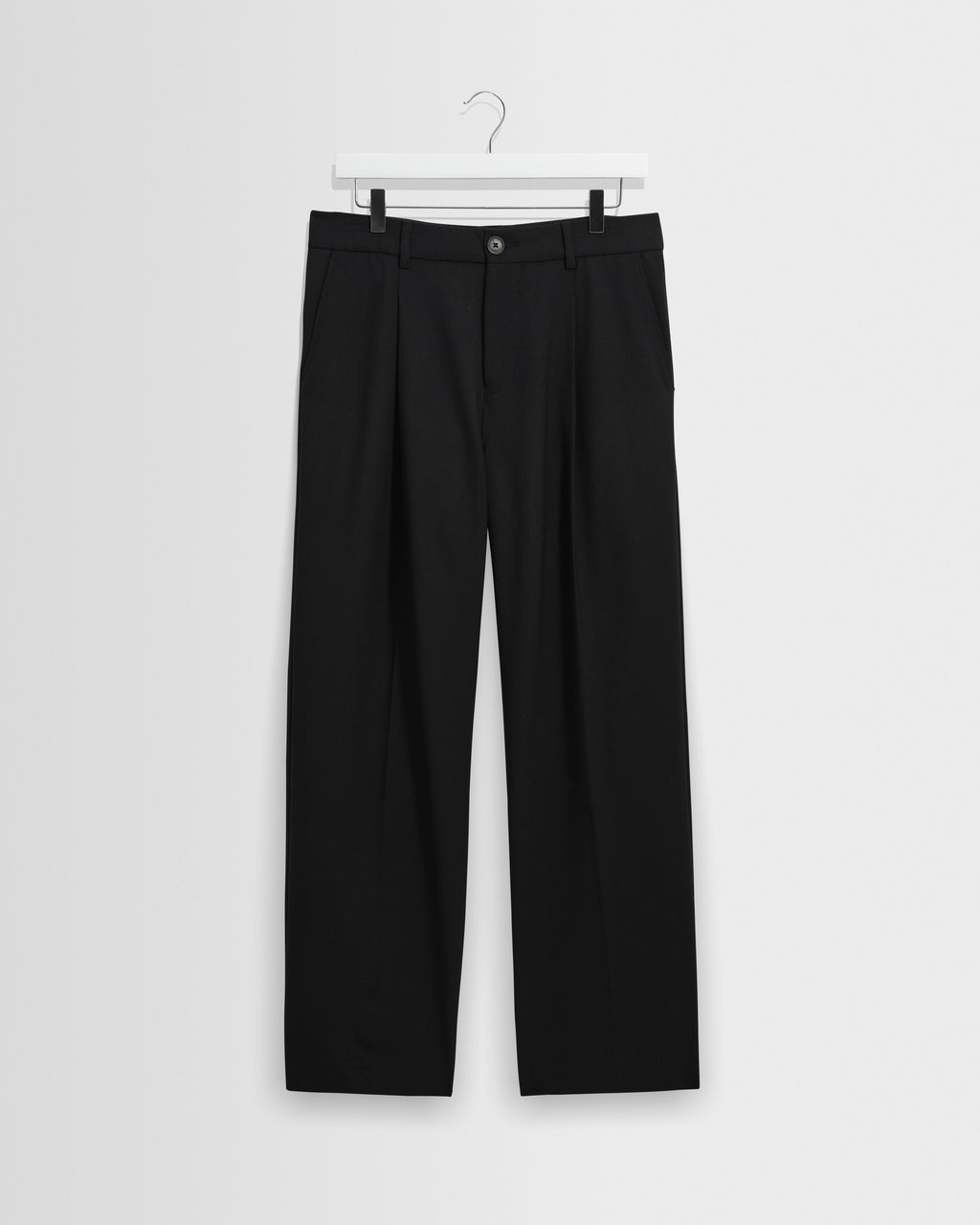 Piper - Black Wool Blend Twill Trouser