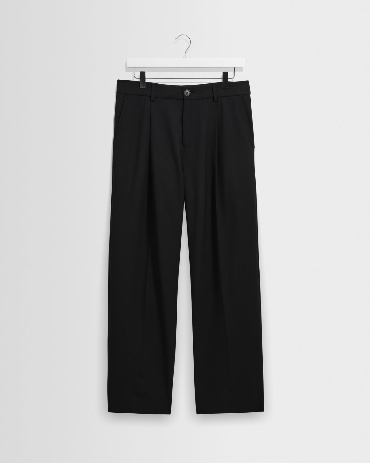 Piper - Black Wool Blend Twill Trouser