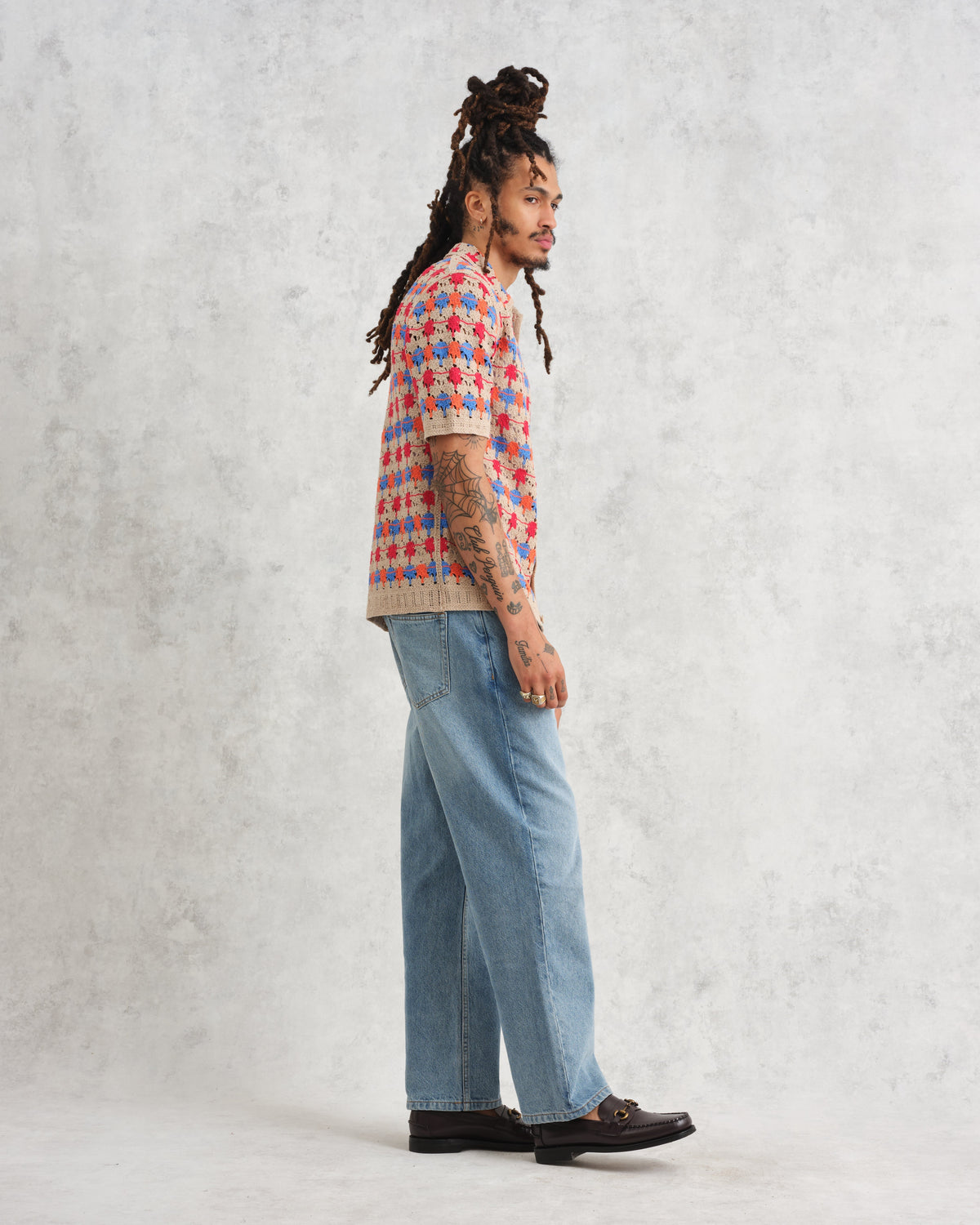 Porto - Multicolour Splash Crochet Shirt