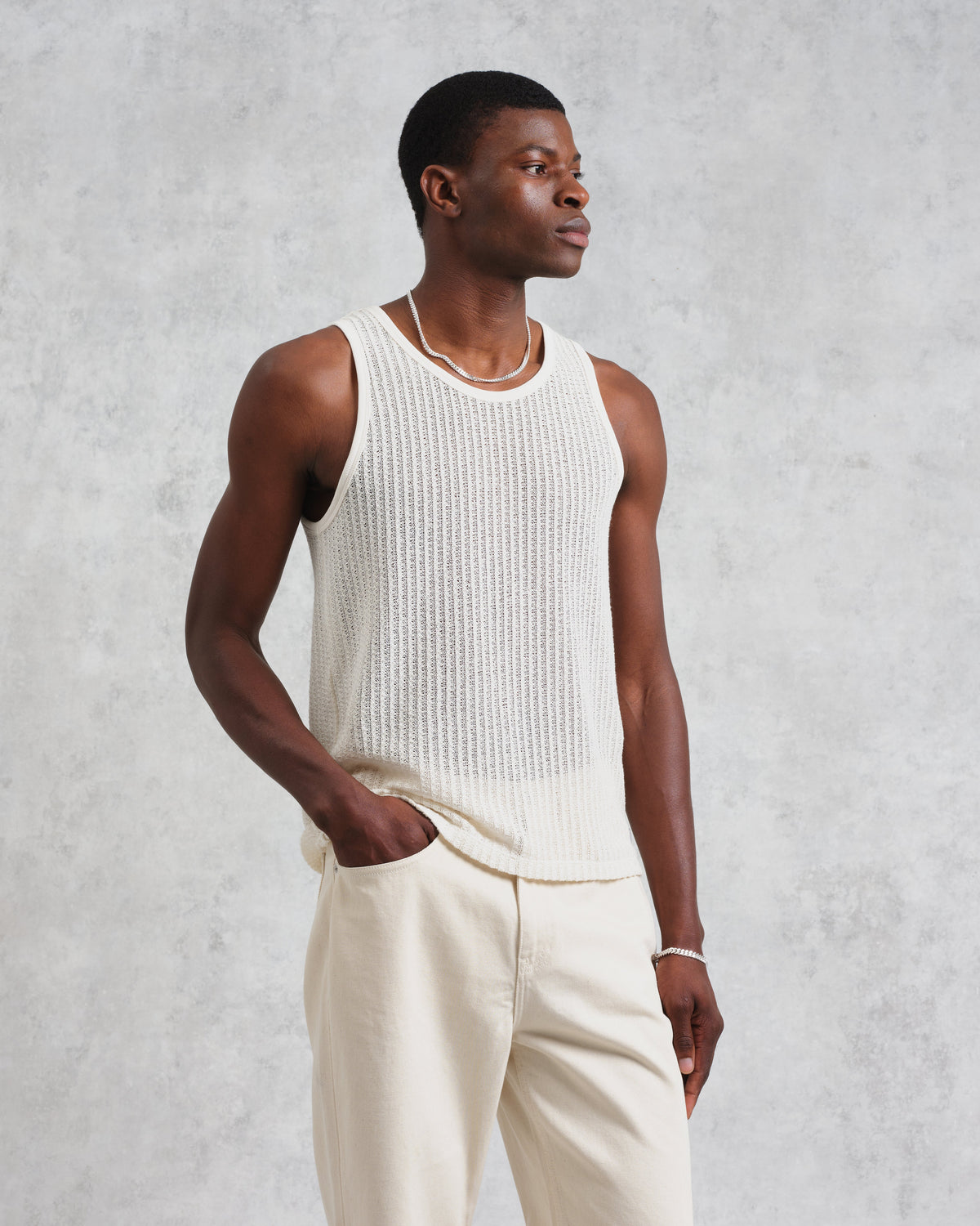 Prim - Ecru Open Knit Vest